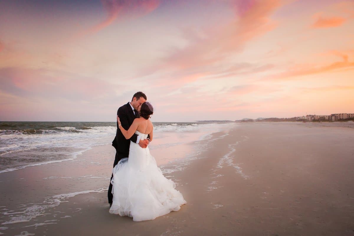 Romantic Hilton Head Island outdoor wedding portrait