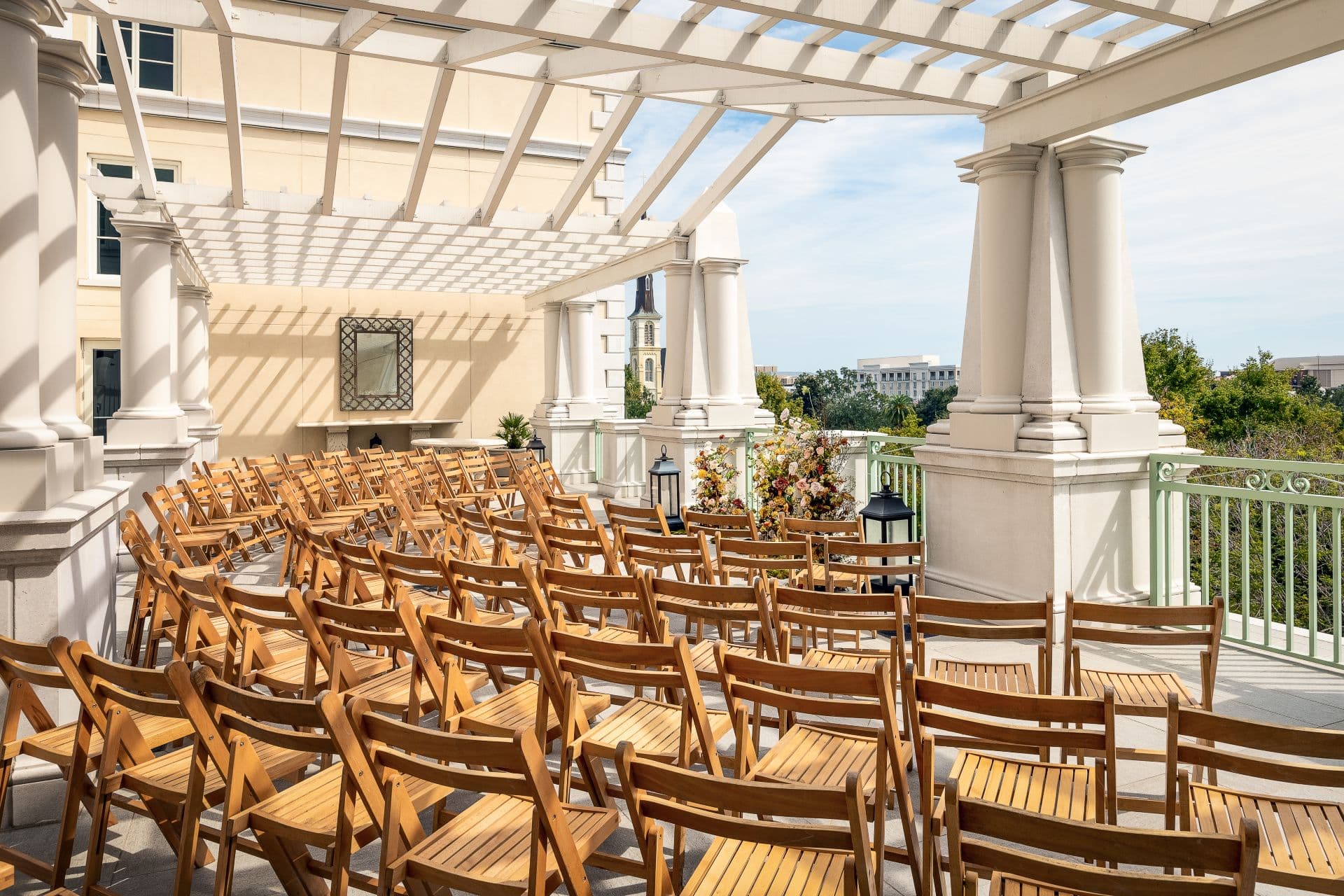 Hotel Bennett wedding piazza ceremony Charleston