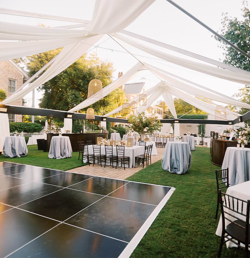 Tabby Garden outdoor wedding reception at The Beaufort Inn Beaufort SC