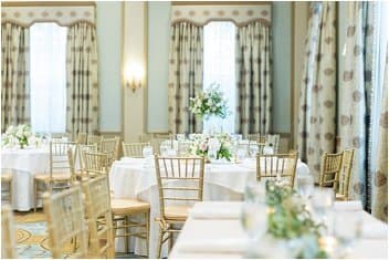 Wedding reception decorations at Westin Poinsett downtown Greenville