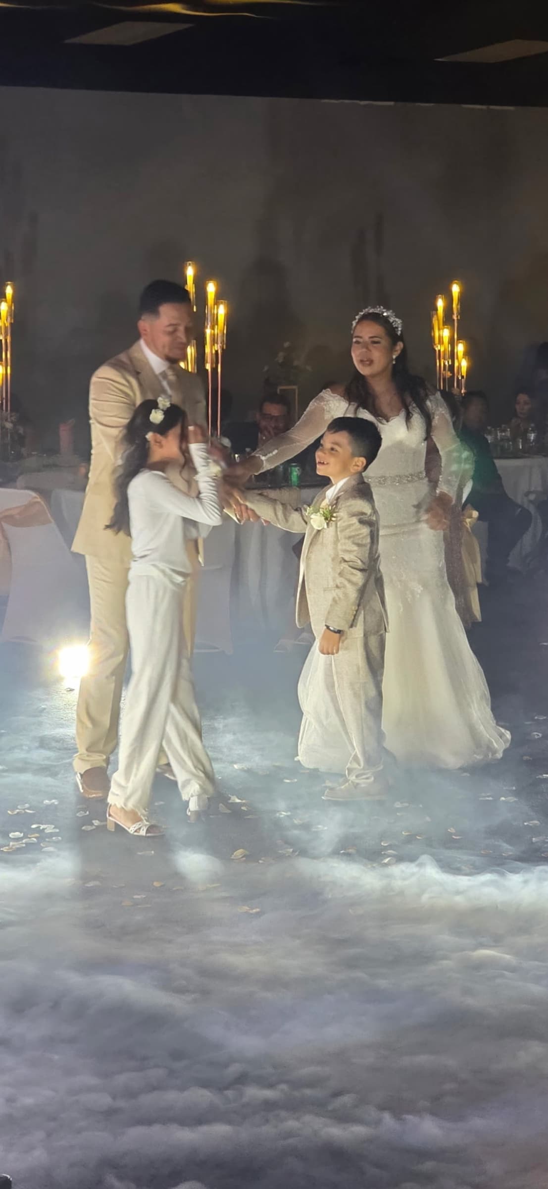 Omnipresent DJ & Lighting - dancing on the cloud effect at a wedding in Cayce, SC