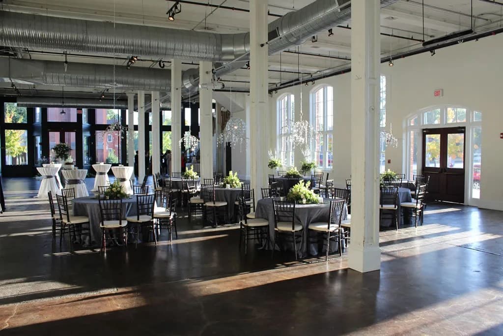 701 Whaley Grand Hall wedding reception setup Columbia SC