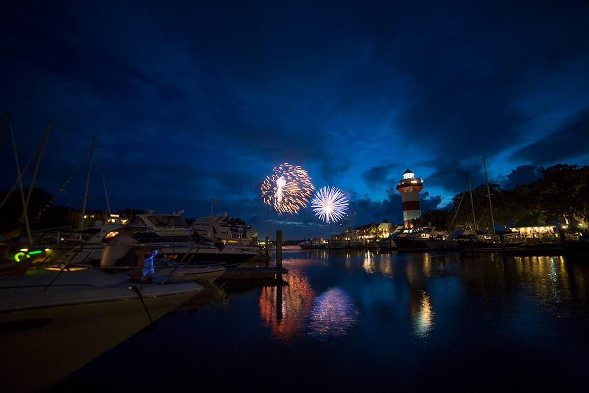 Harbour Town Yacht Club fireworks celebration iconic Hilton Head venue