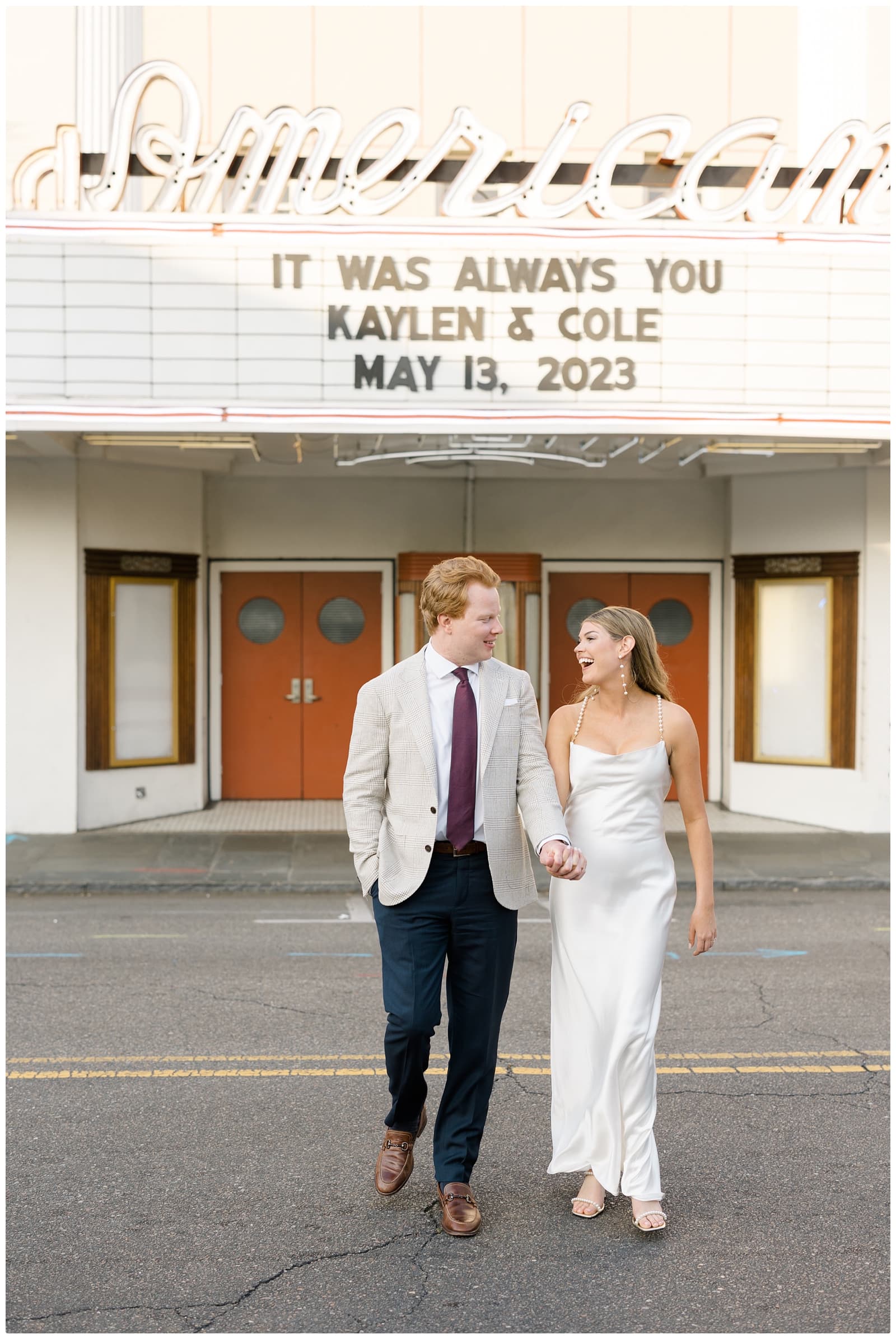 Wedding portrait near American Theater Charleston