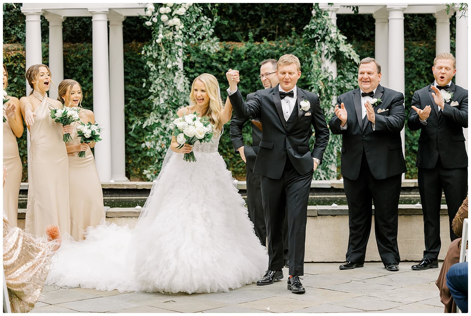 Wedding ceremony in the courtyard at William Aiken House Charleston