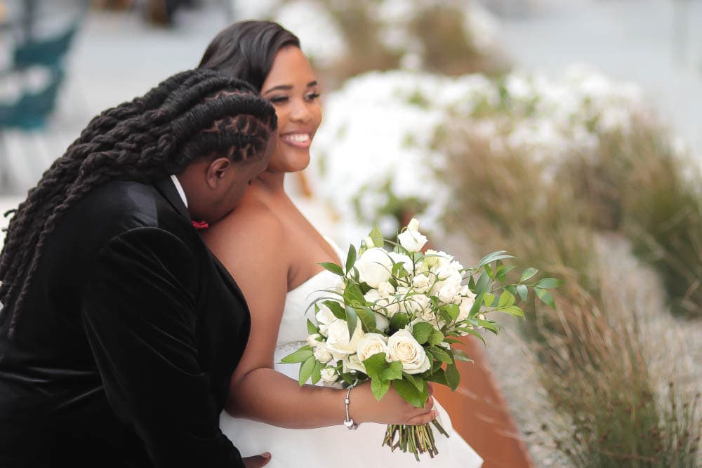 Romantic outdoor wedding couple portrait by Kellie Marie Photography