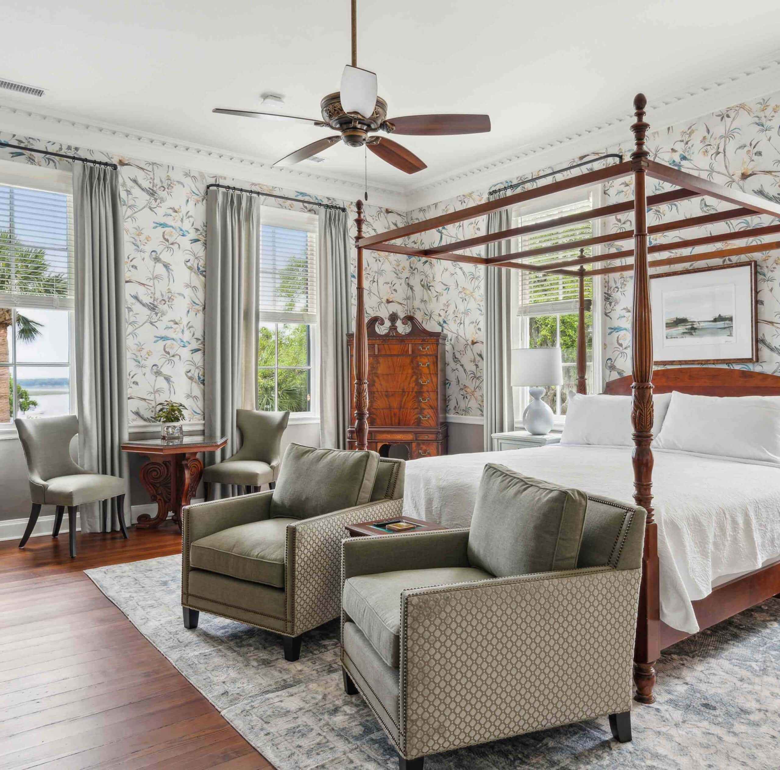 Cuthbert House Inn elegant guest room historic Beaufort SC