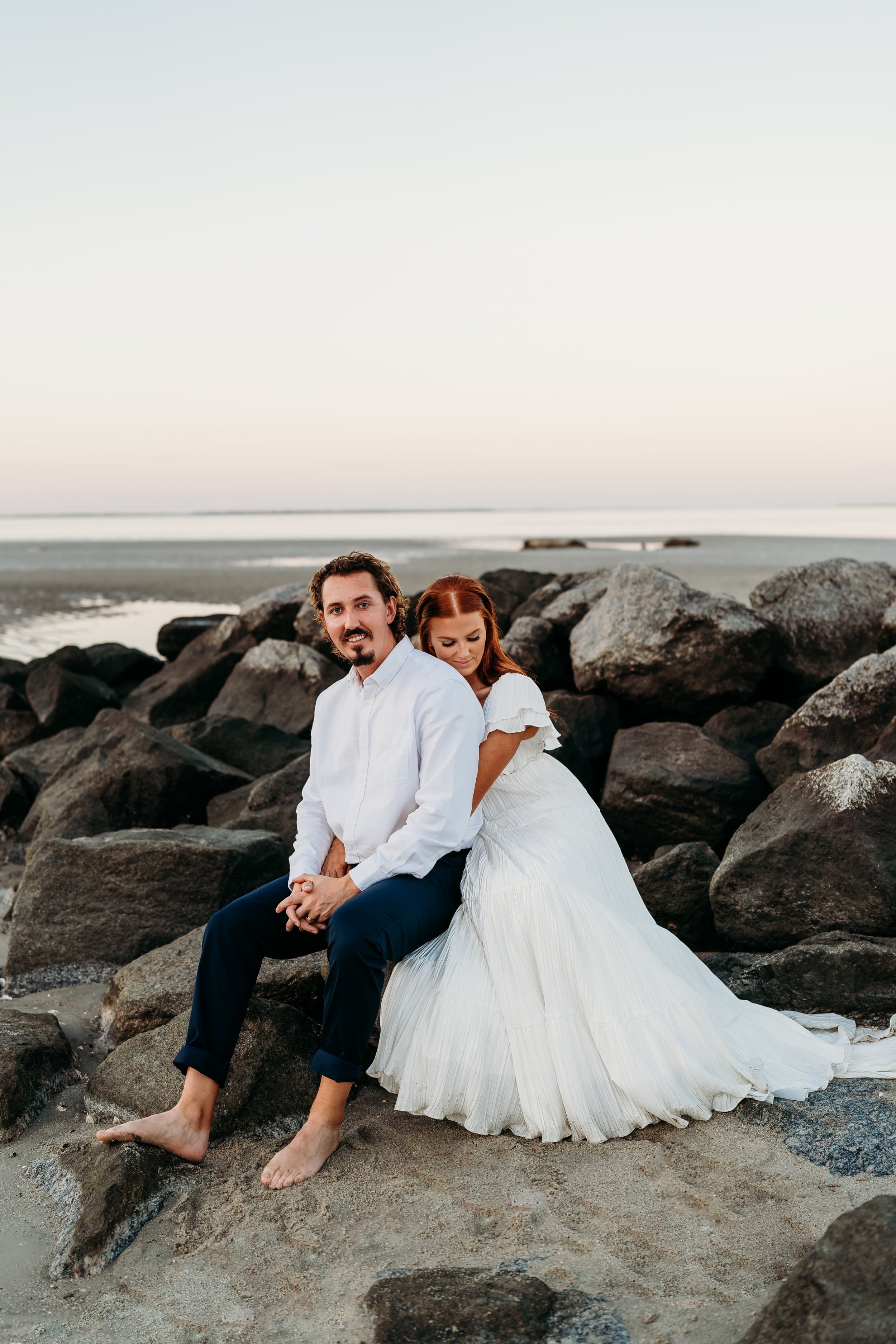 Romantic coastal wedding portrait in the South Carolina Lowcountry