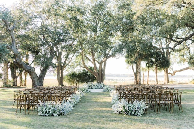 Lowndes Grove Ashley River wedding ceremony