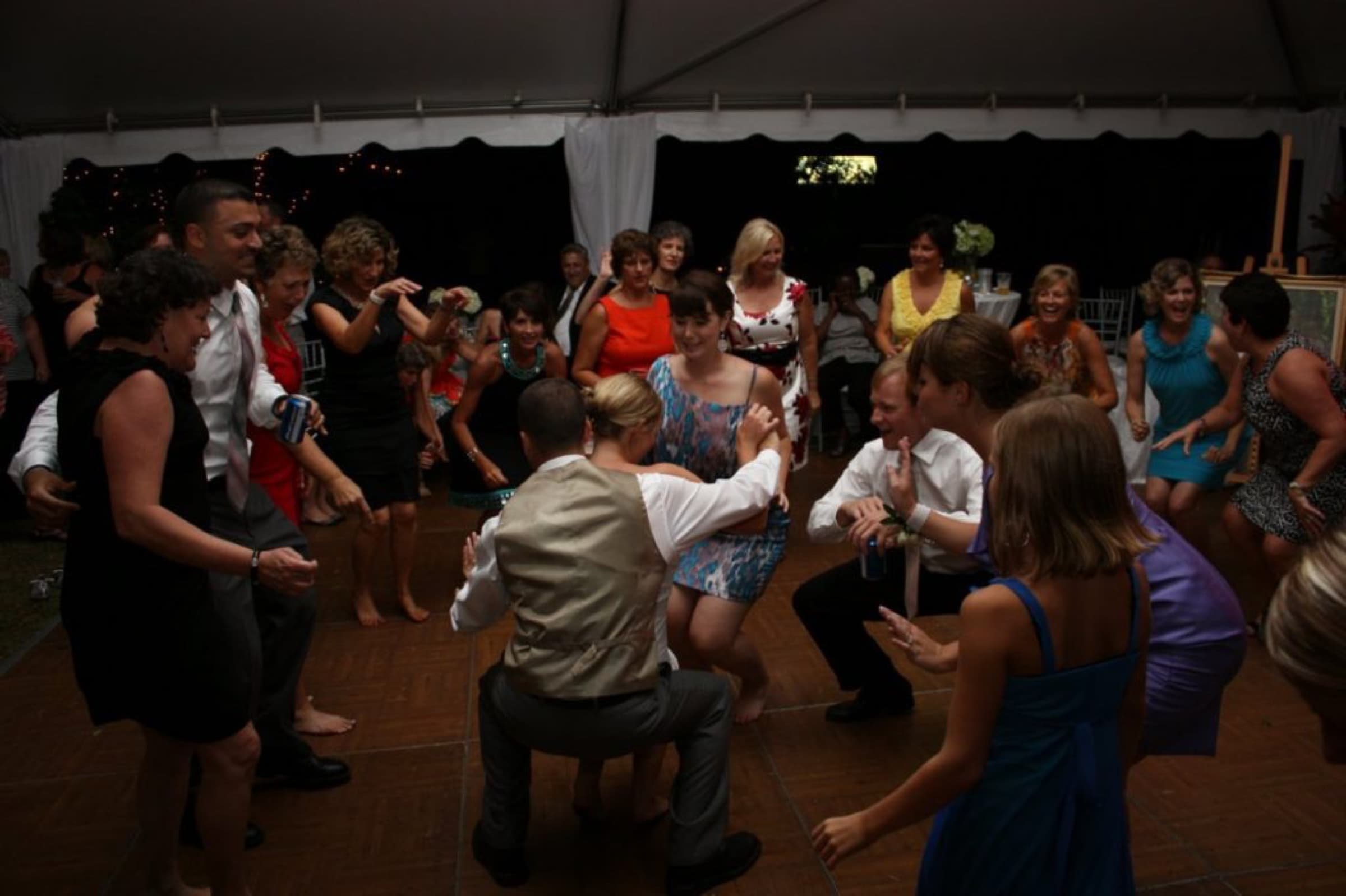 Party Carolina DJs - guests dancing at a tented wedding reception