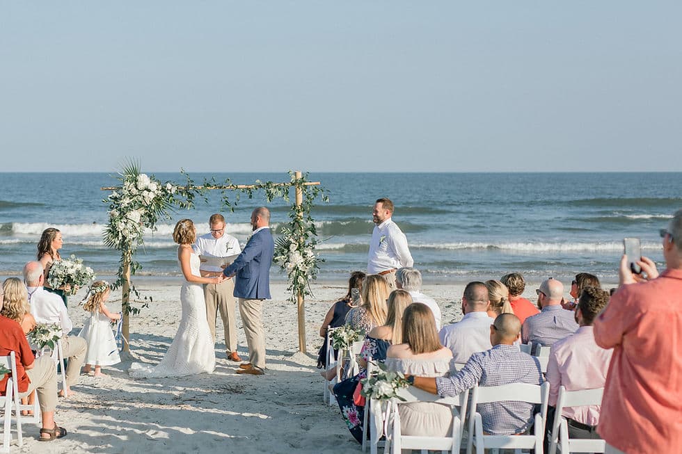 Beachfront wedding ceremony at Palmetto Dunes Hilton Head Island SC